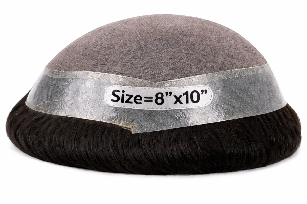 Toupees/Hairpiece, WNE501C, MONO, 100 % High Quality Remy Human Hair for Men Size(8"x10")