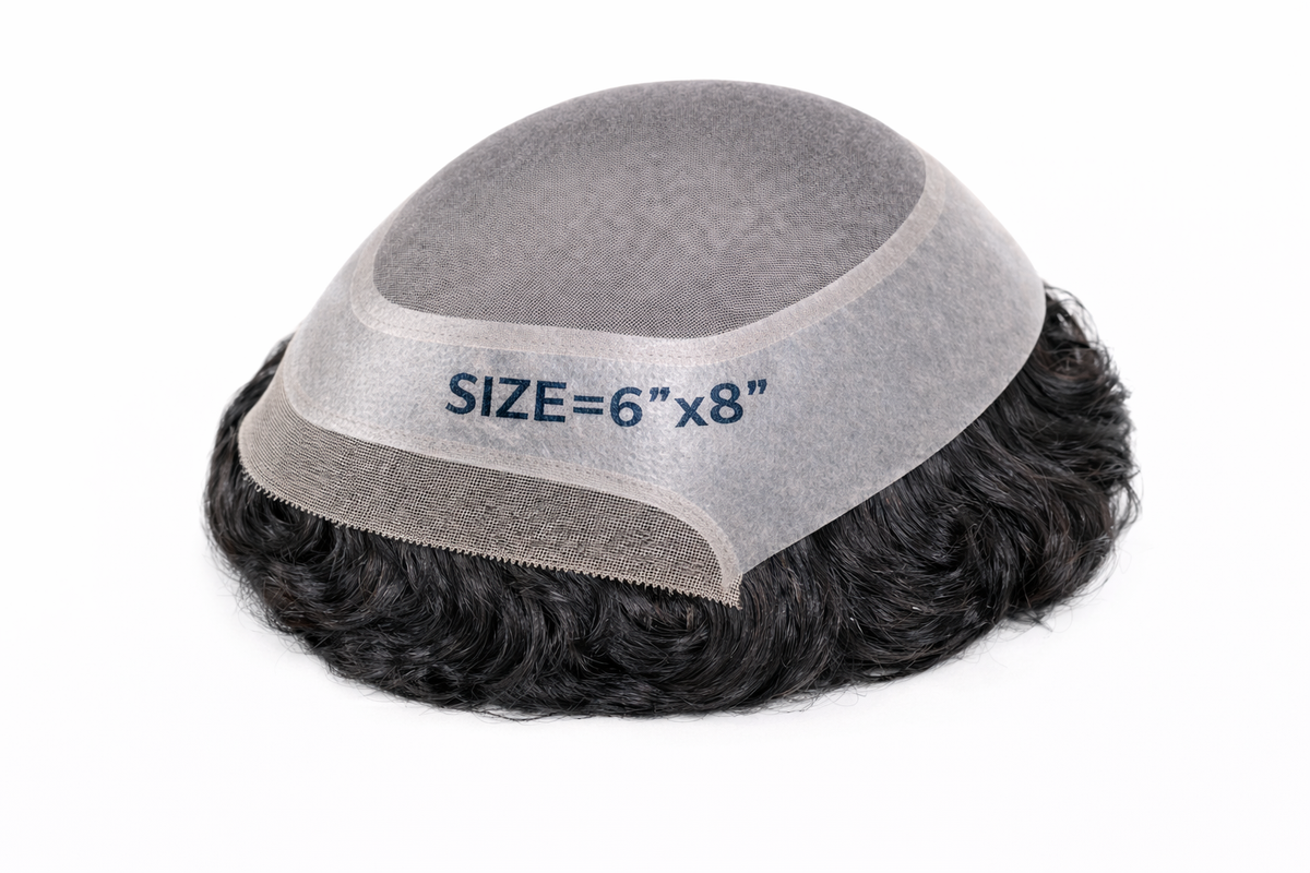 WNE-401 Premium Men’s Toupee / Hair System. Base Size = 6"X8"