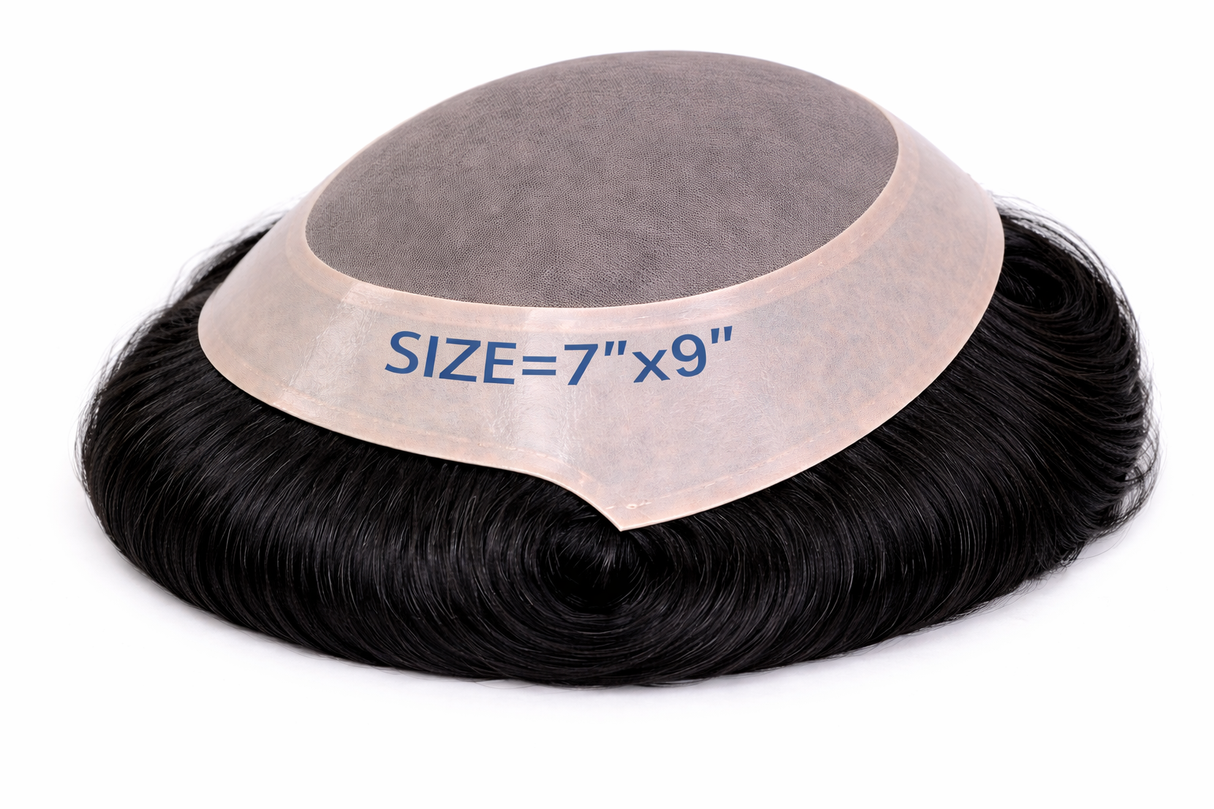 Toupees/Hairpiece, WNE-301A, Mono in Center with Poly Coating around. Size( 7"x9")
