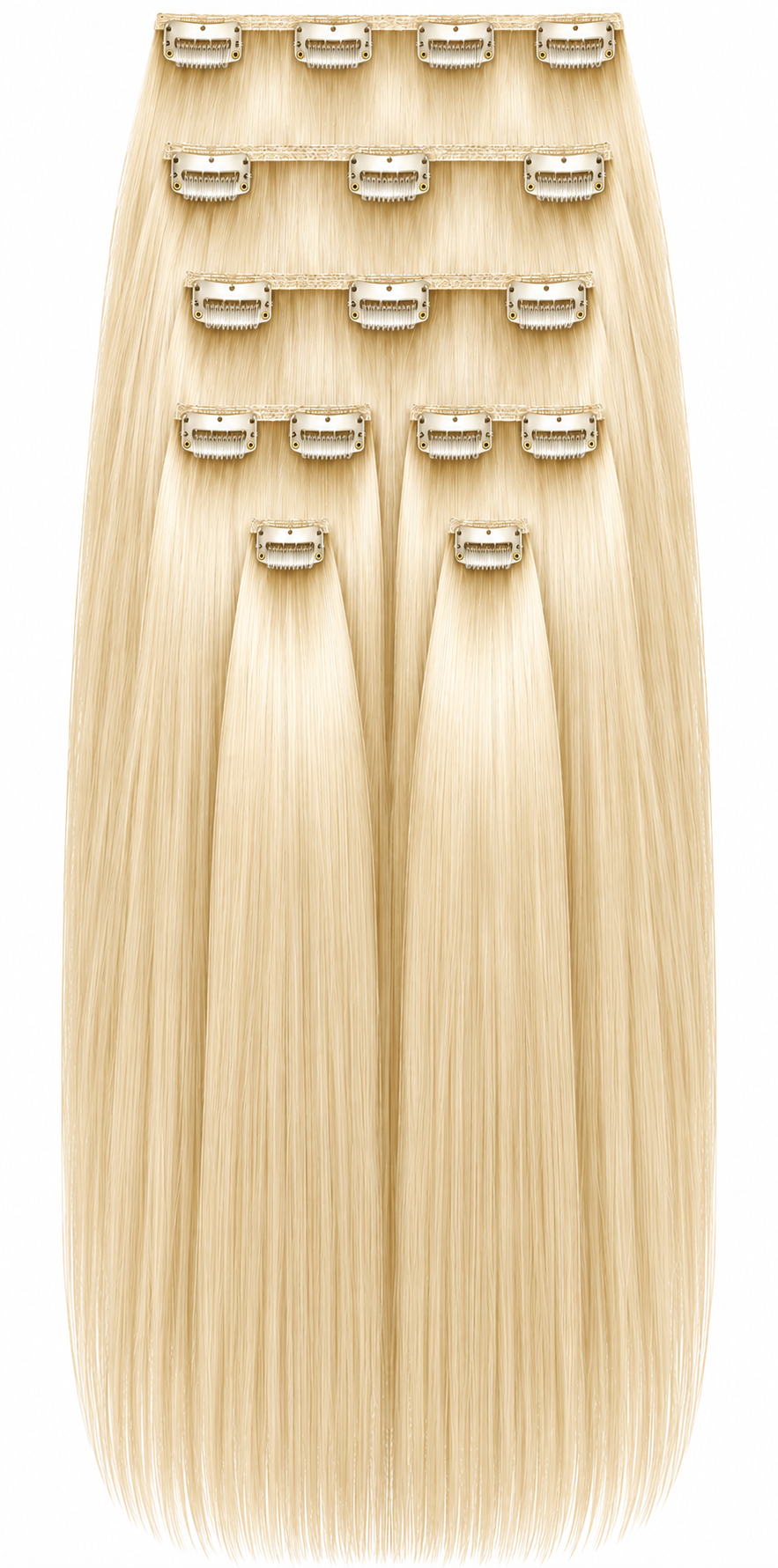20" Clip-In Human Hair Extensions – Grade 8A Virgin Human Hair