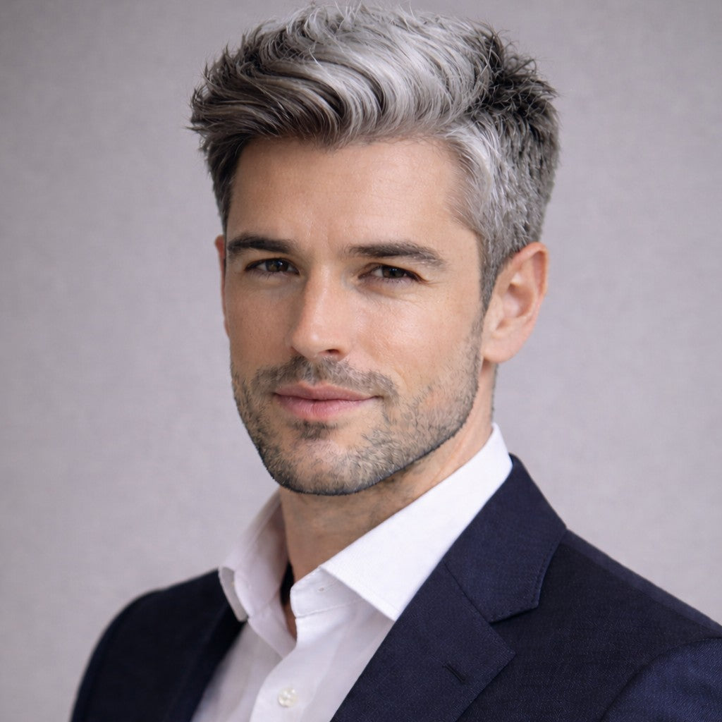 Toupees/Hairpiece, WNE-101, Full French Lace, 100 % High Quality Remy Human Hair for Men, Base Size = 8"X10"