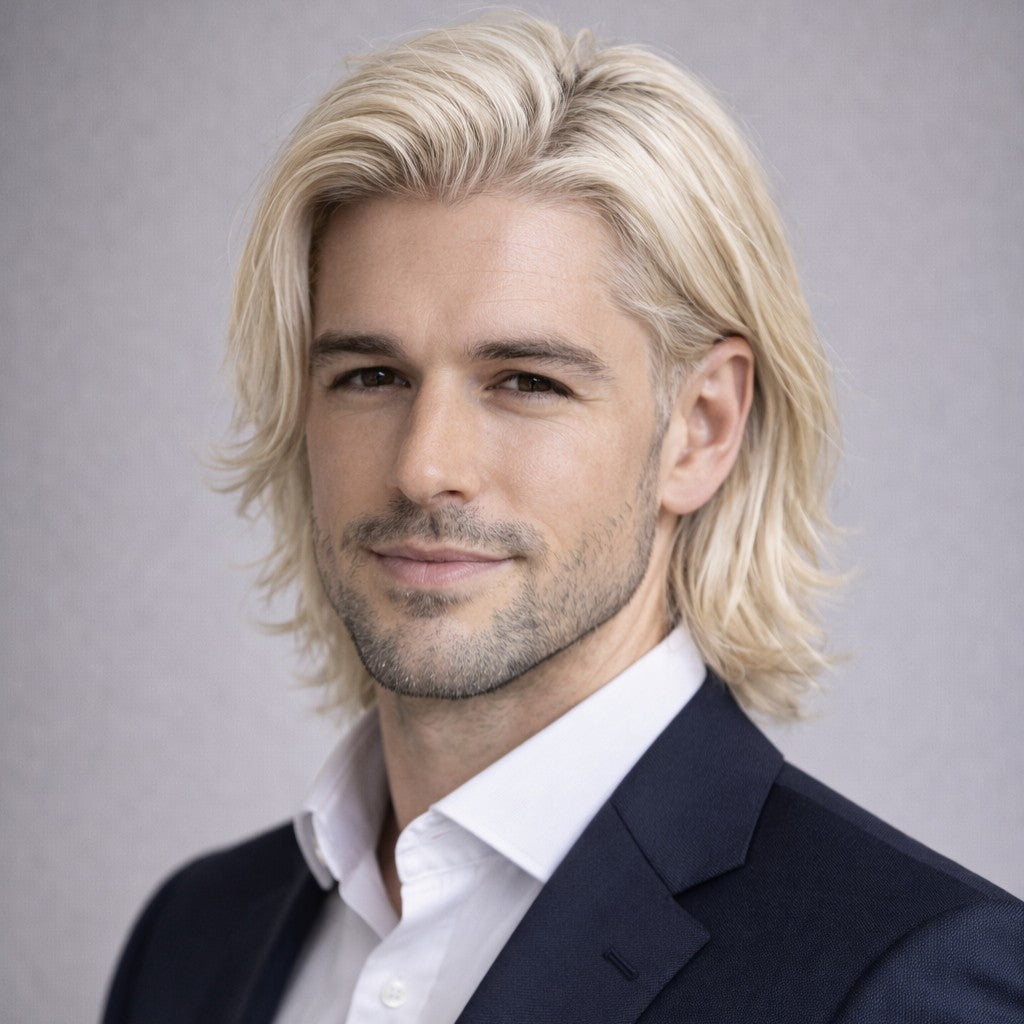 Toupees/Hairpiece, WNE-101, Full French Lace, 100 % High Quality Remy Human Hair for Men, Base Size = 8"X10"