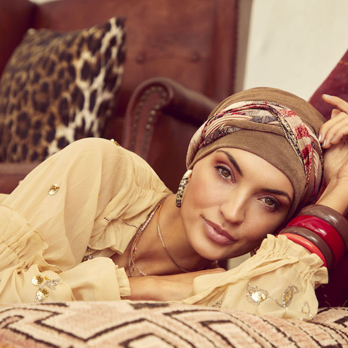 Scarlett Boho Printed Turban Set 3031