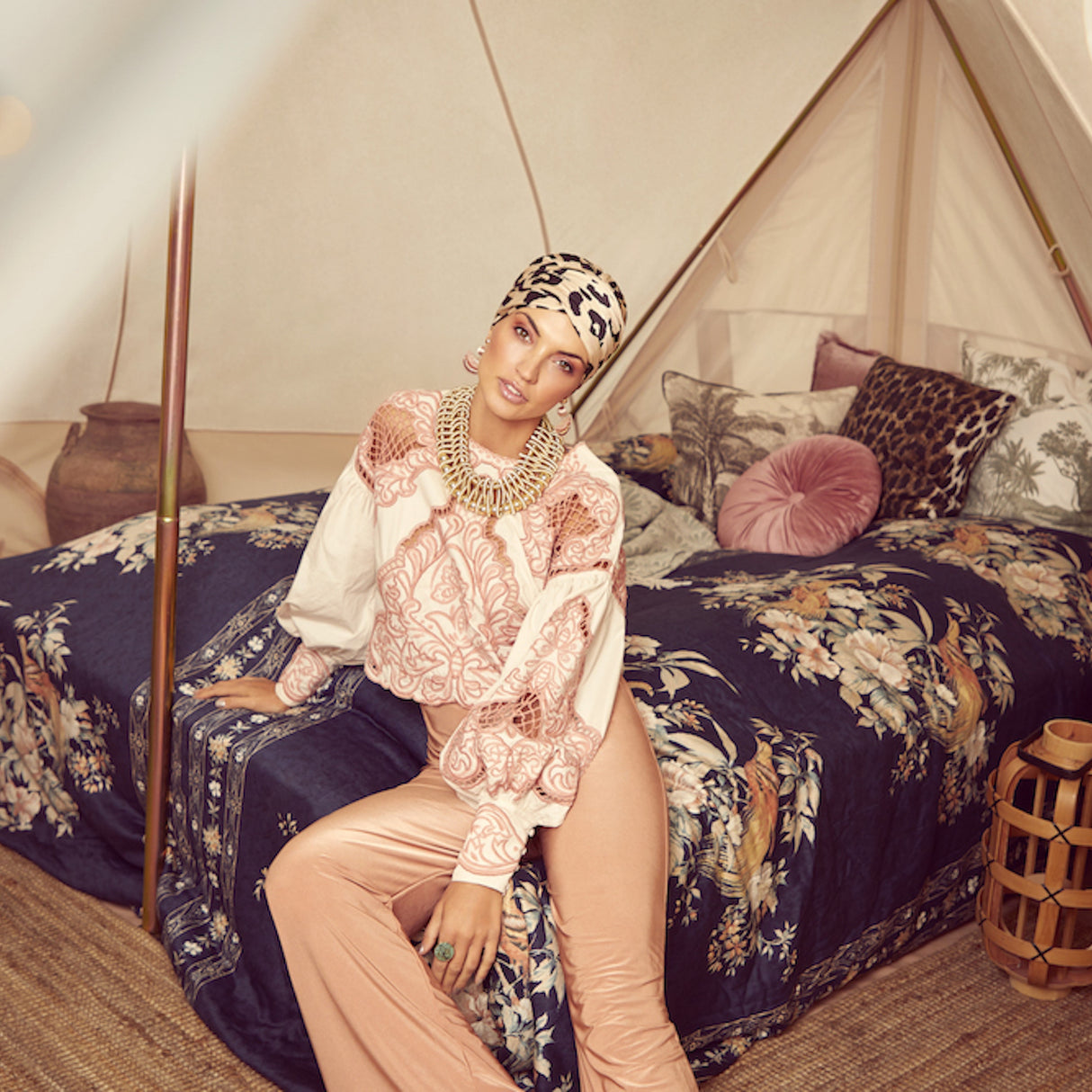 Sapphire Boho Printed Turban 3026