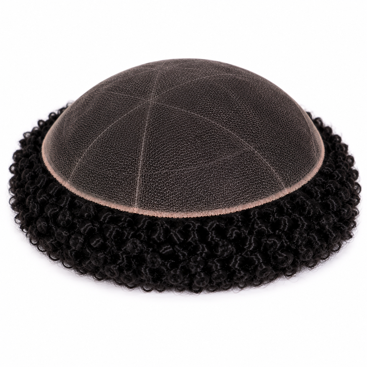 Toupees/Hairpiece, WNE-102, Full French Lace, 100 % High Quality Remy AFRO CURL Human Hair for Black Men, Base Size = 8"X10"