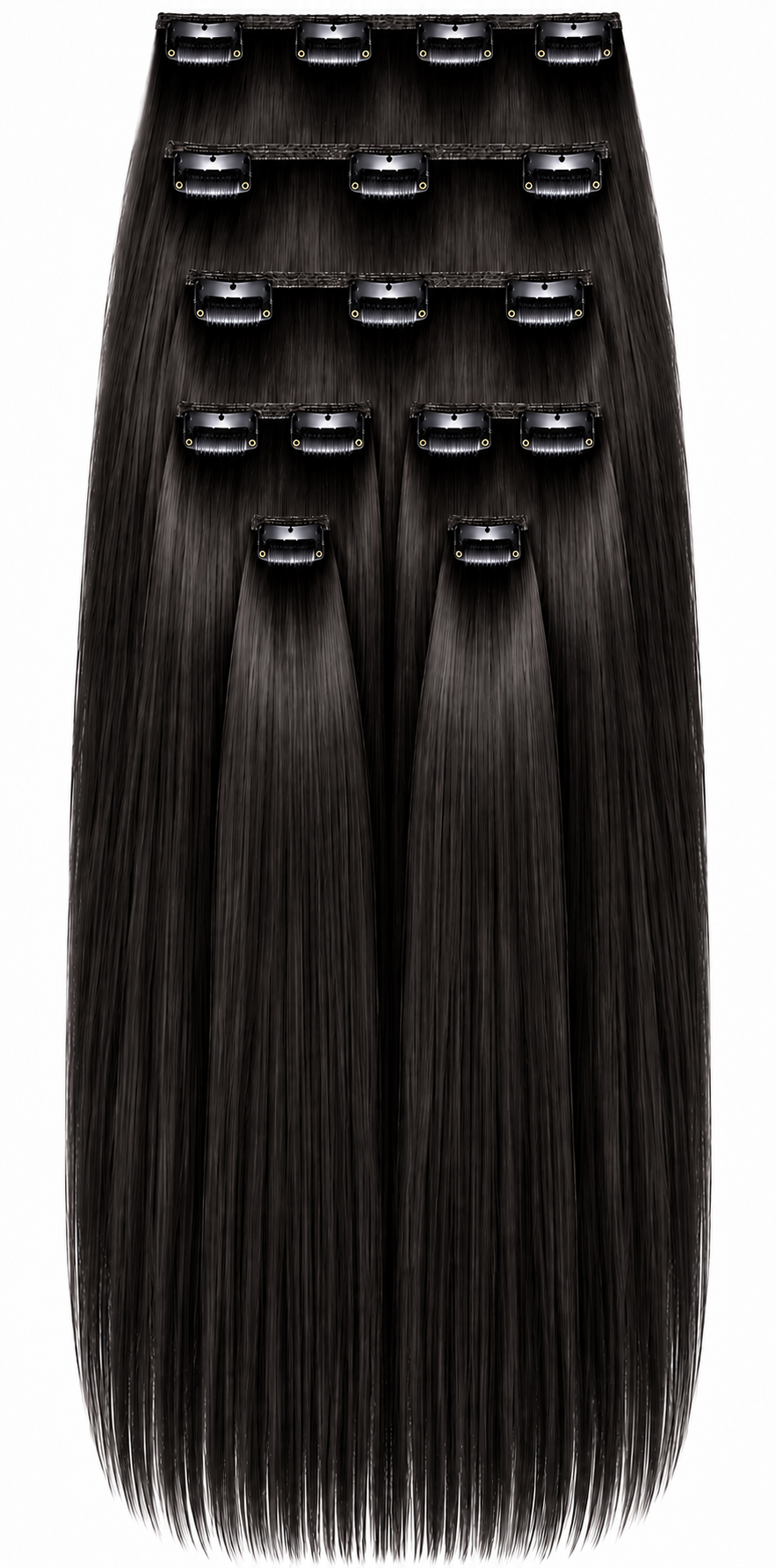 16" Clip-In Human Hair Extensions – Grade 8A Virgin Human Hair, Weight=120 GRAMS