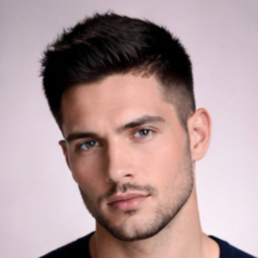 Toupees/Hairpiece, WNE-601, French Lace, Poly Back, 100 % High Quality Remy Human Hair for Men. Base Size = 6"X8"