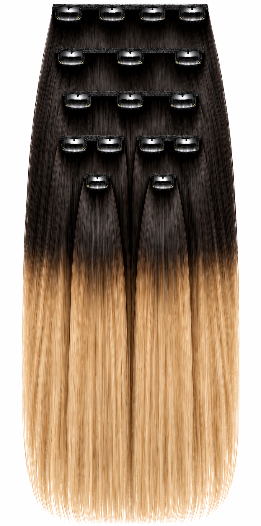 16" Clip-In Human Hair Extensions – Grade 8A Virgin Human Hair, Weight=120 GRAMS