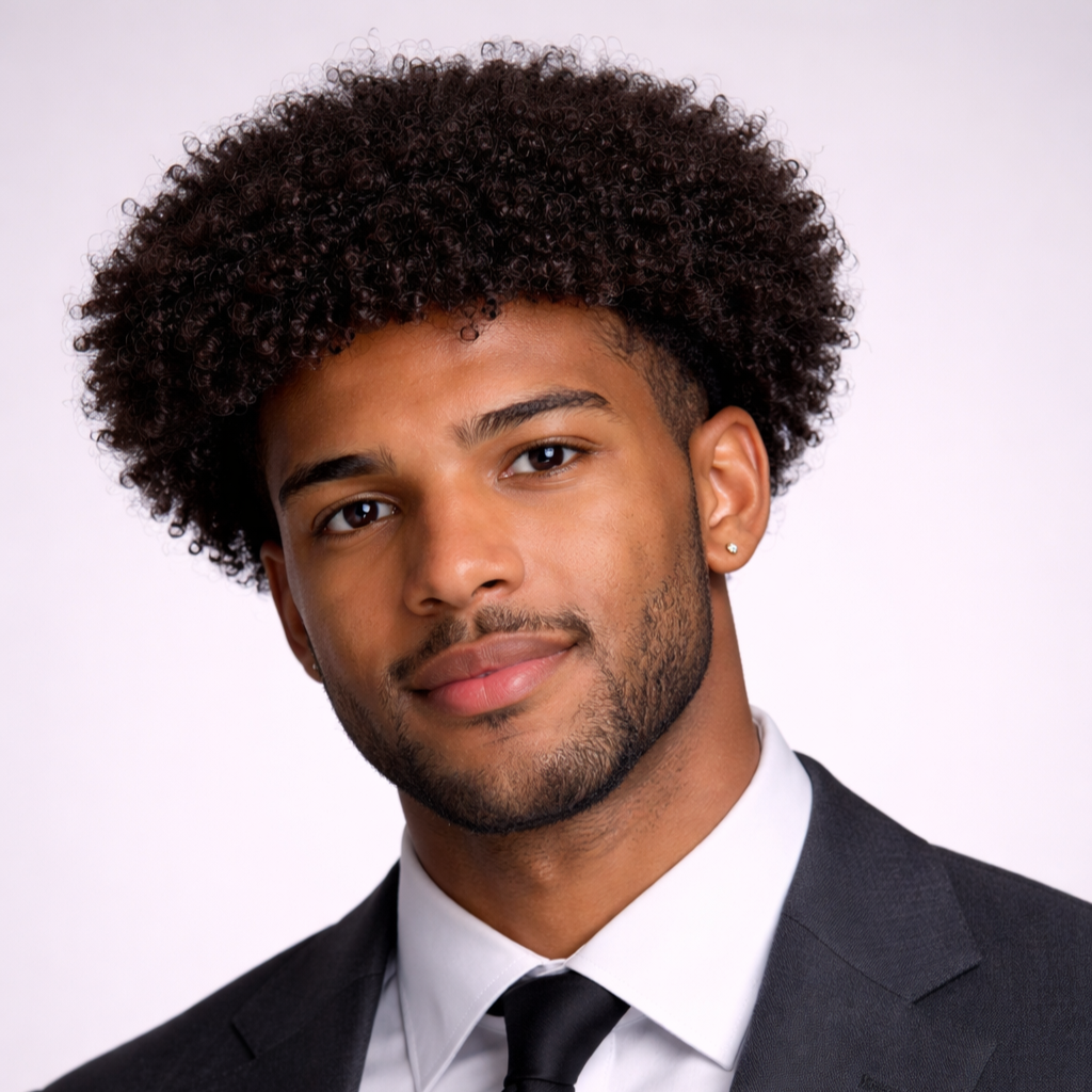 Toupees/Hairpiece, WNE-102, Full French Lace, 100 % High Quality Remy AFRO CURL Human Hair for Black Men, Base Size = 8"X10"