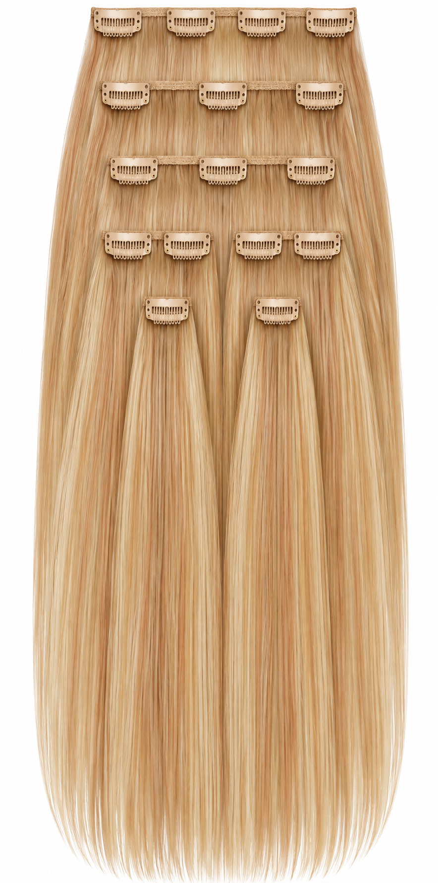 16" Clip-In Human Hair Extensions – Grade 8A Virgin Human Hair, Weight=100 GRAMS