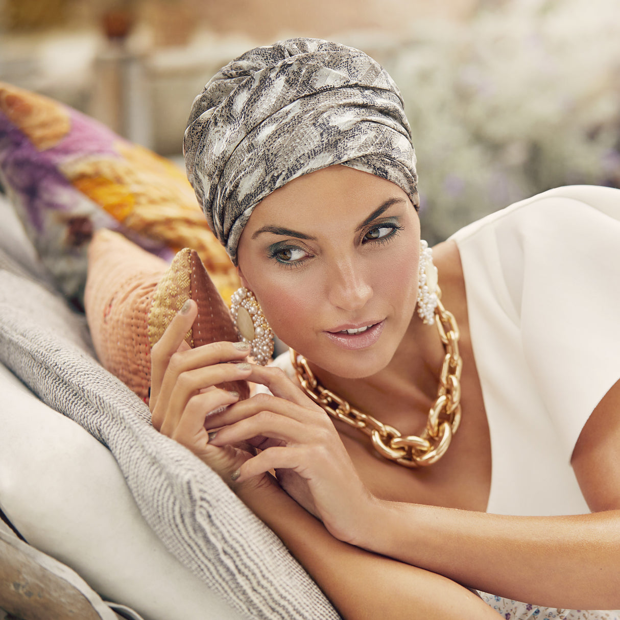 Sapphire Boho Printed Turban 3026
