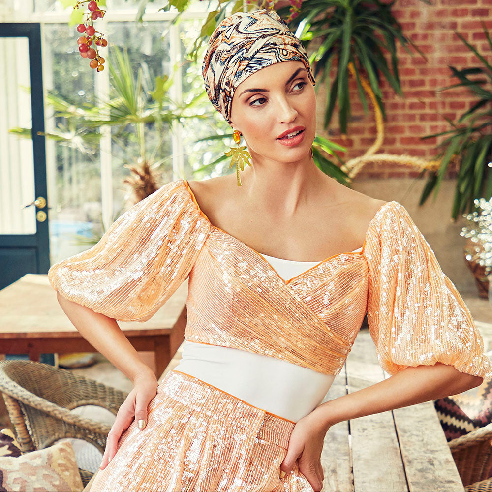 Sapphire Boho Printed Turban 3026