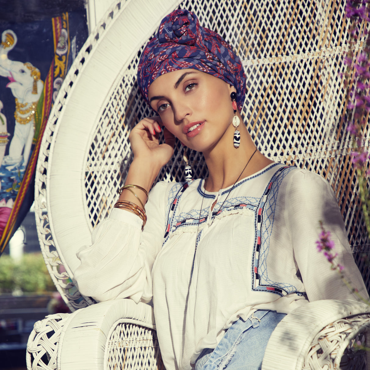 Sapphire Boho Turban Set 3009