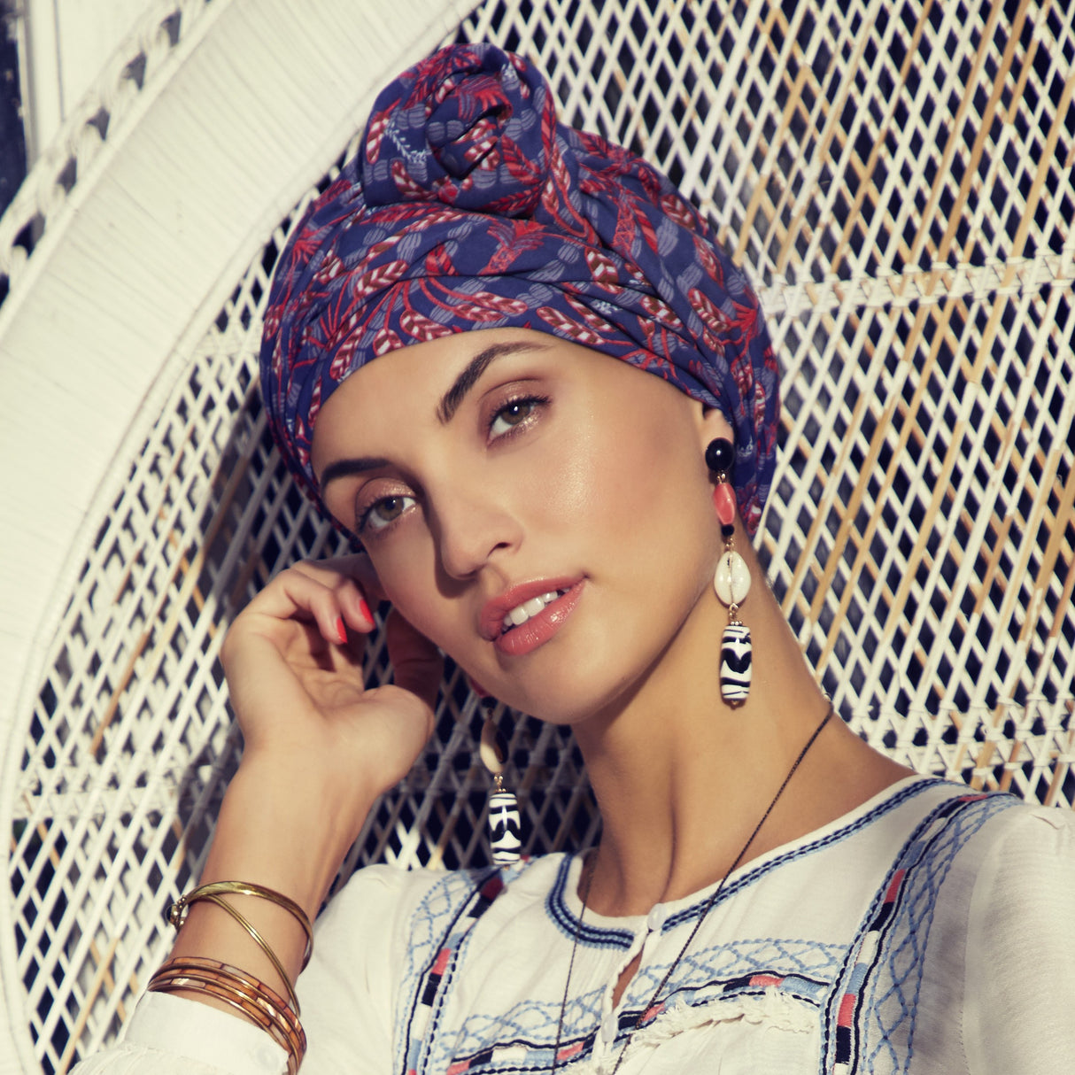 Sapphire Boho Turban Set 3001