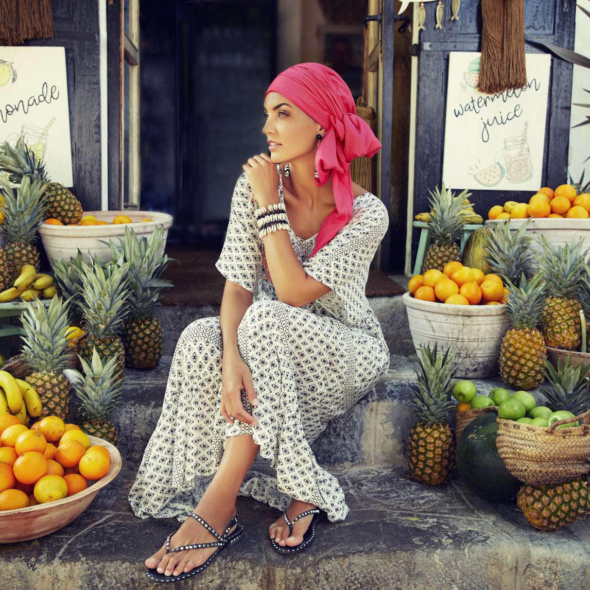 Sapphire Boho Turban Set 3009