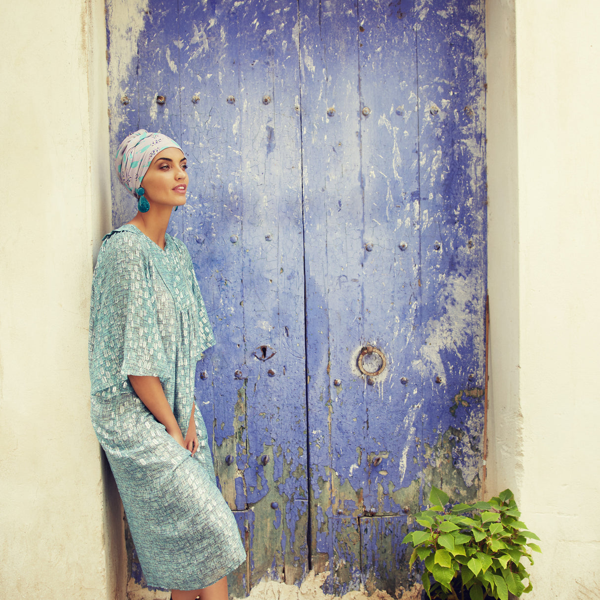 Sapphire Boho Turban Set 3009