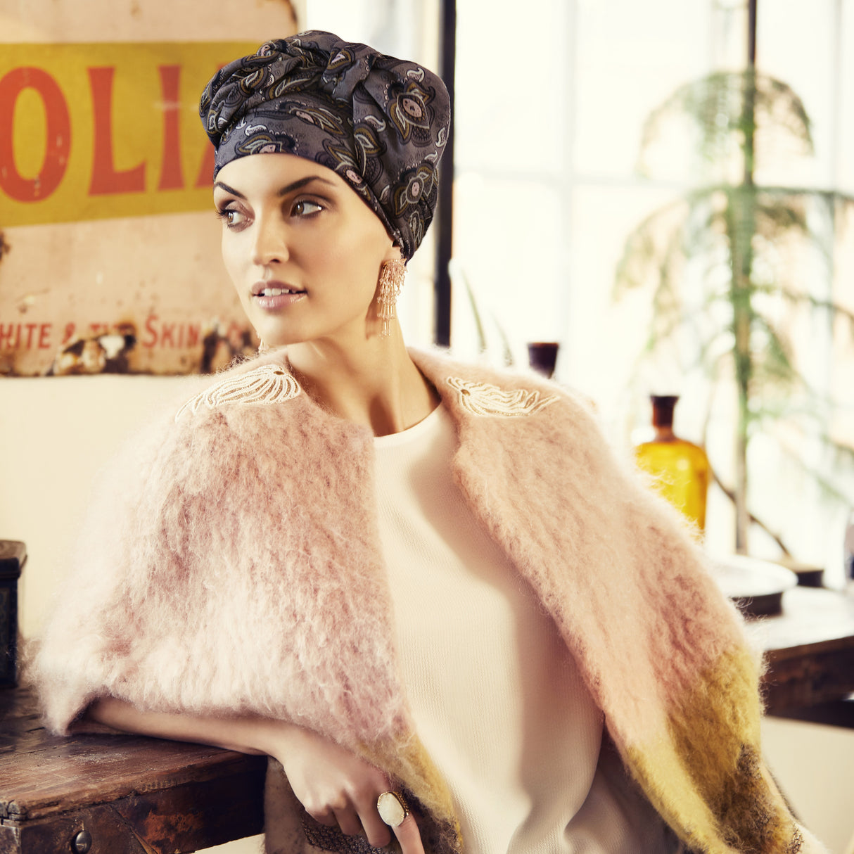 Sapphire Boho Turban Set 3009