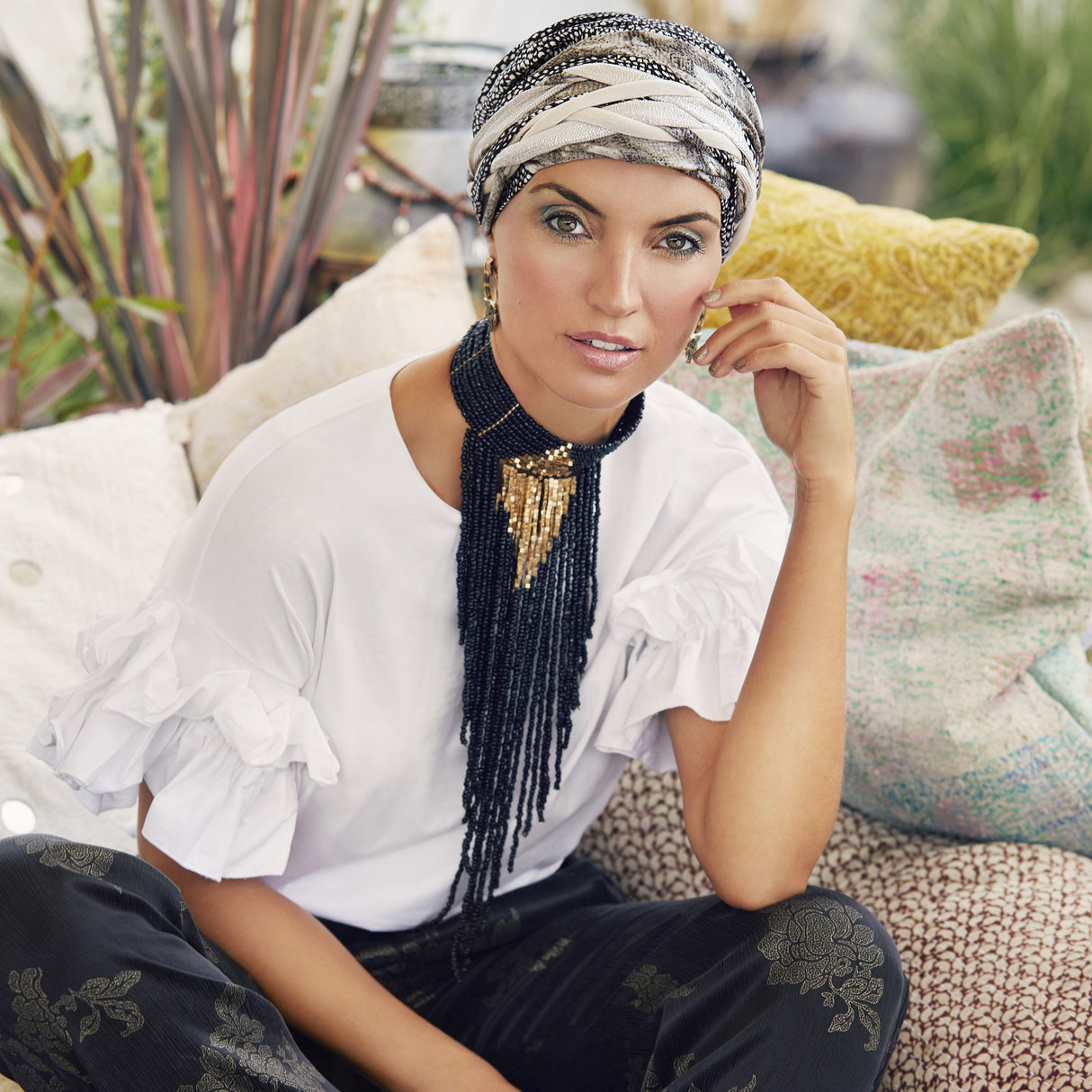 Scarlett Boho Printed Turban Set 3031