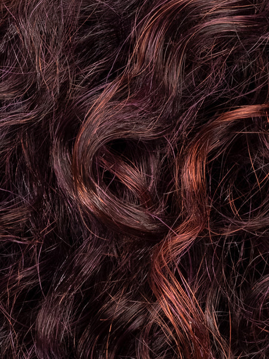 AUBERGINE ROOTED 131.133.132 | Darkest Brown with hints of Plum at the base and Bright Cherry Red and Dark Burgundy Highlights