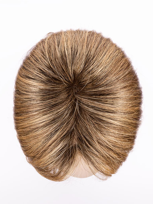 TOBACCO ROOTED 12.26.27 | Medium Brown Blended with Light Auburn, Lightest Brown, and Dark Strawberry Blonde Blend with Shaded Roots