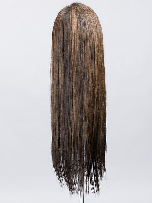 NOUGAT LIGHTED 830.6.16 | Medium Brown Blended with Light Auburn, Dark Brown and Medium Blonde Blend with Highlights Throughout and Concentrated in the Front