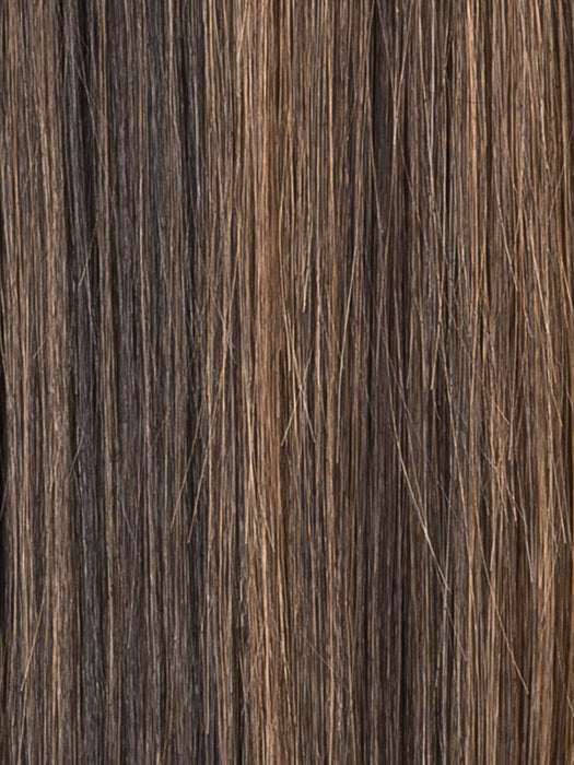 NOUGAT LIGHTED 830.6.16 | Medium Brown Blended with Light Auburn, Dark Brown and Medium Blonde Blend with Highlights Throughout and Concentrated in the Front