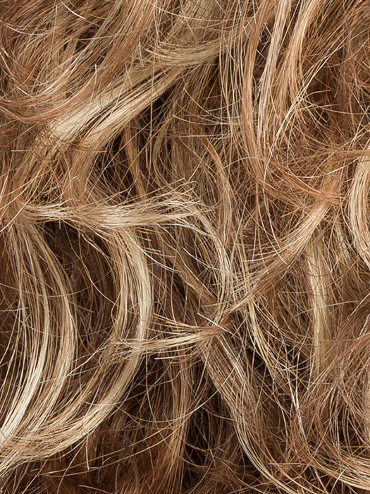 LOOP by ELLEN WILLE in TOBACCO ROOTED 9.27.26 | Medium Warm Brown, Dark Strawberry Blonde, and Light Golden Blonde blend with Dark Shaded Roots