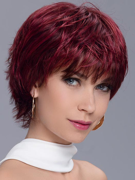 SPARK by ELLEN WILLE in WILD CHERRY ROOTED | Dark brown base, dark burgundy Red, and Bright Cherry Blend with Darker Roots | DISCONTINUED