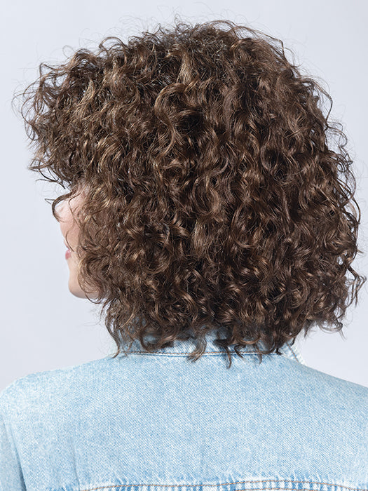 DISCO by ELLEN WILLE in CHOCOLATE ROOTED 6.830 | Medium to Dark Brown base with Light Reddish Brown Highlights and Dark Roots