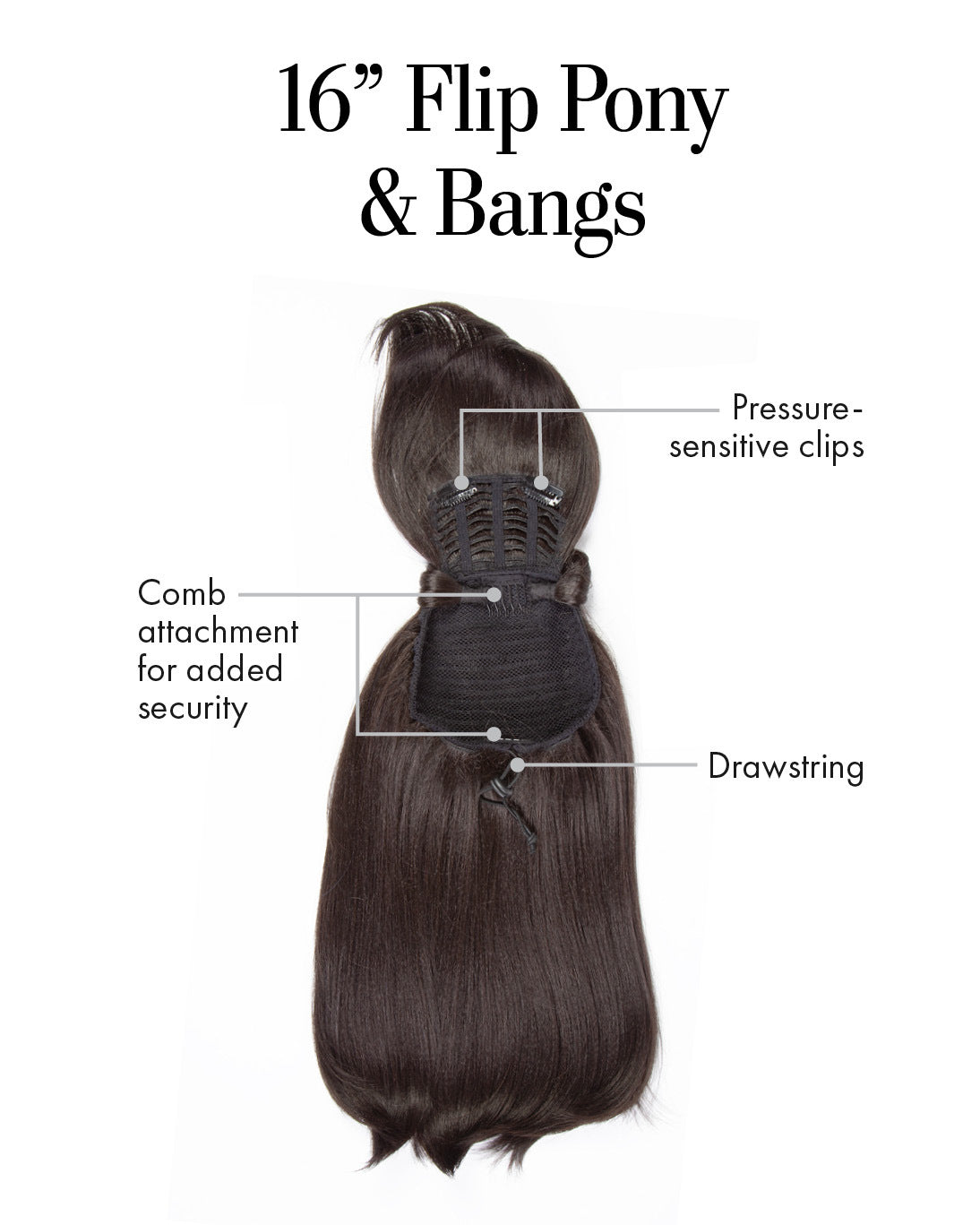 16IN Flip Pony & Bangs