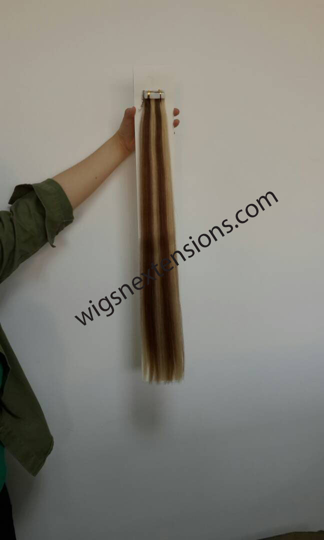 Tape In Remy Human  Hair Extensions Grade 8A  Colour # 8/22
