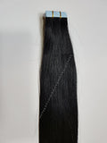 Tape In Remy Human  Hair Extensions Grade 8A  Colour # 1   Jet Black