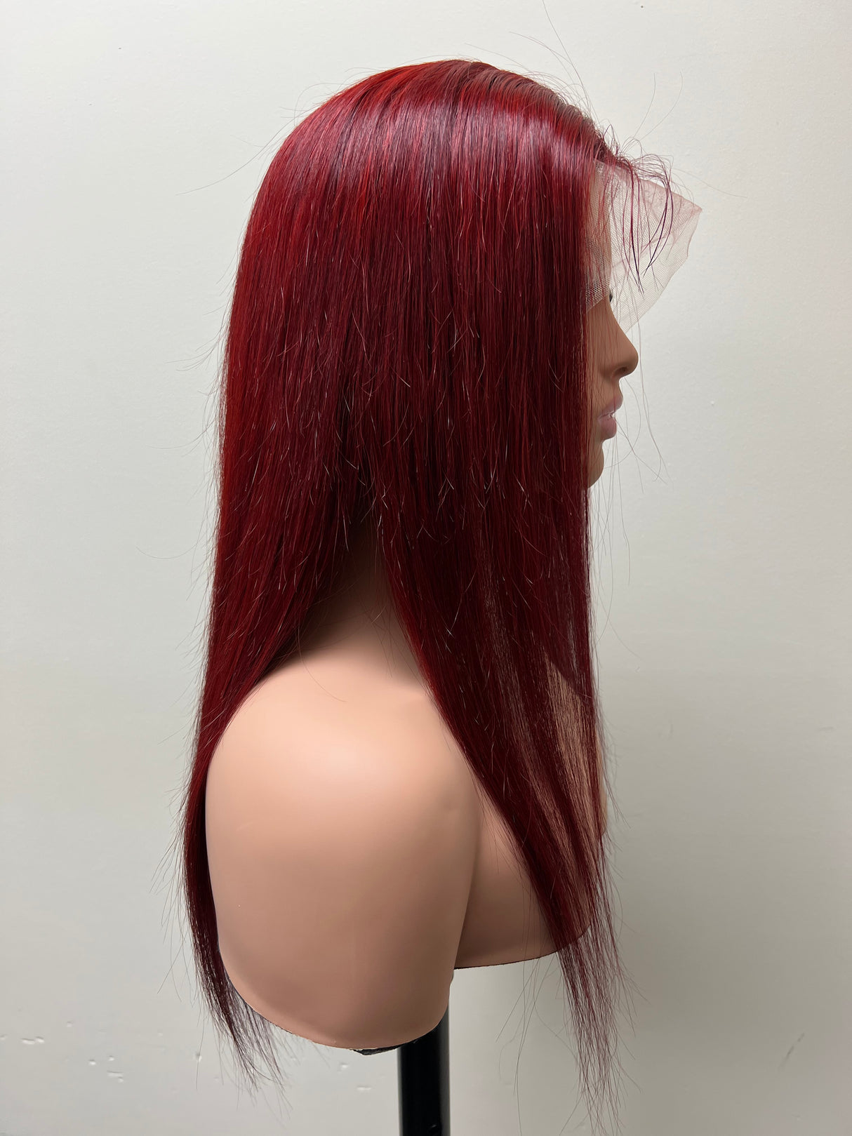 Lace Front-Lace Wig, 16 Inches Straight Hair Medium Head Size Glue Less