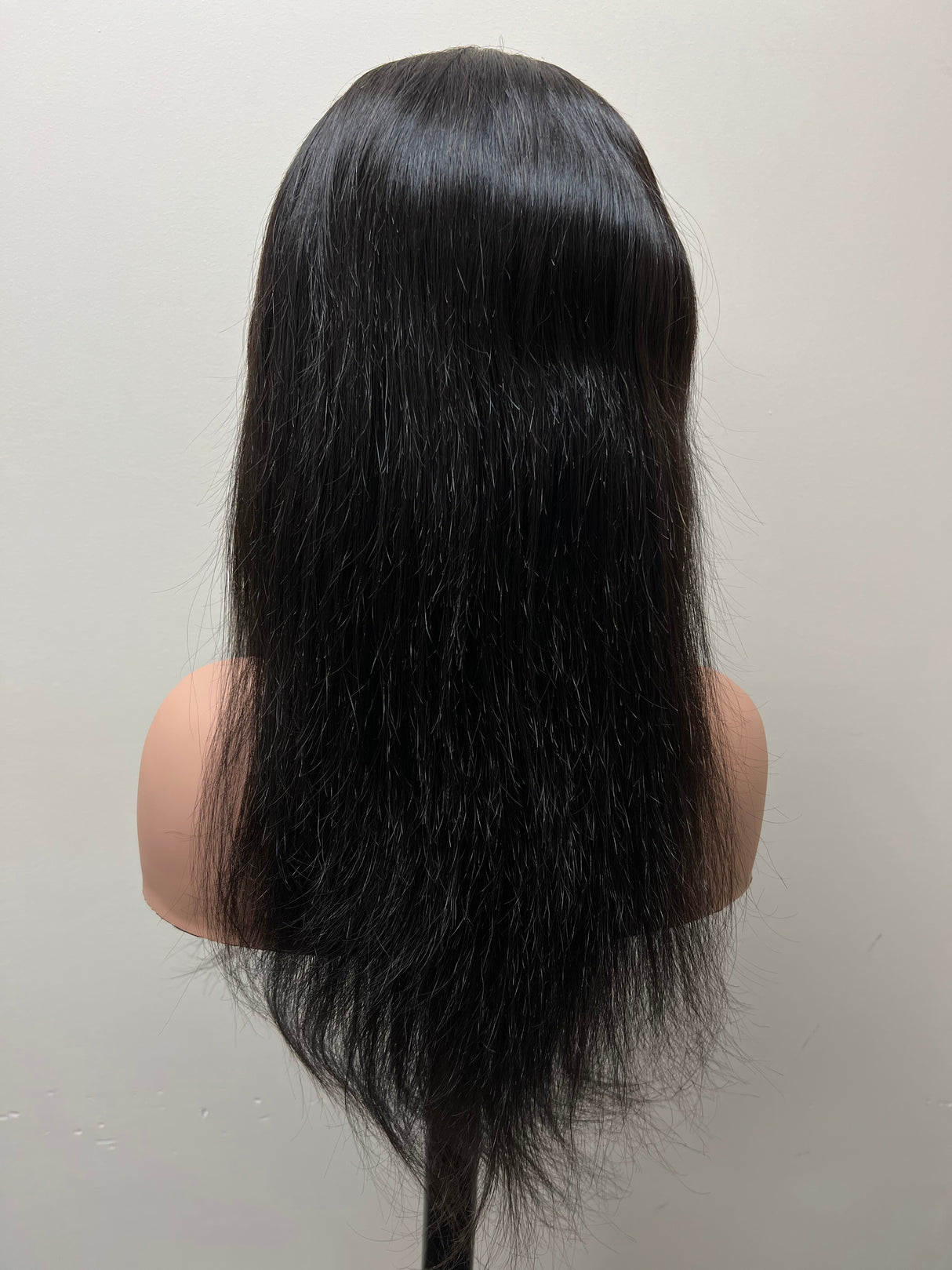 Lace Front (Swiss) Lace Wig Straight Hair Natural Black  (1B ) GLUELESS