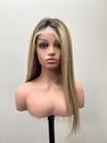 Lace Front-(Swiss) Lace Wig, 22 Inches Straight Hair Medium Head Size Glue Less