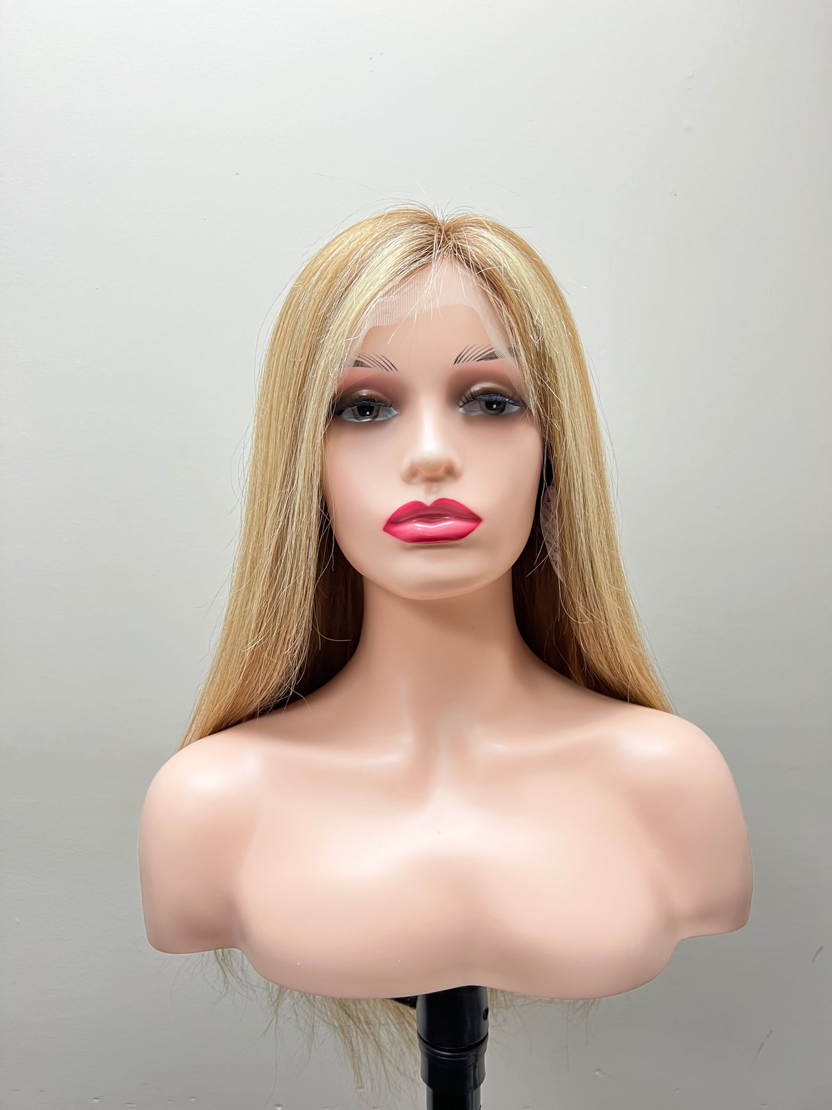 Lace Front-(Swiss) Lace Wig, 22 Inches Straight Hair Medium Head Size Glue Less