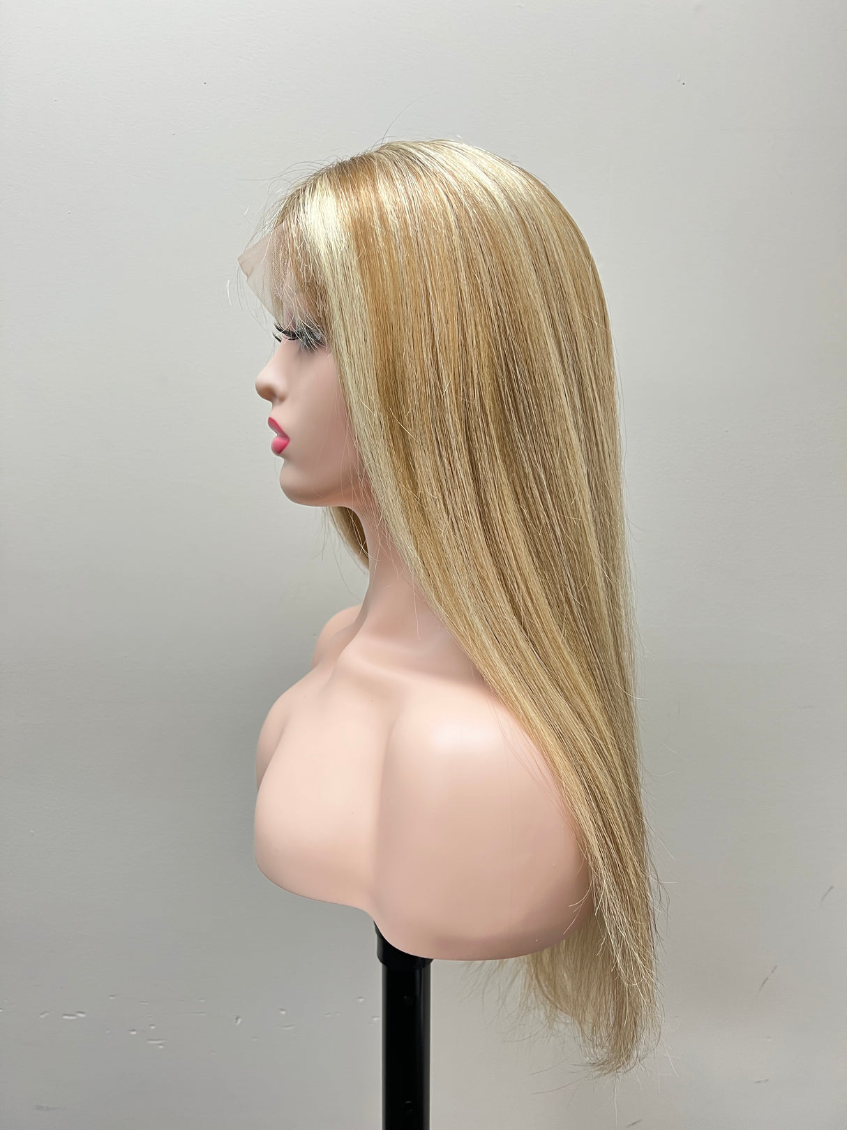Lace Front-(Swiss) Lace Wig, 22 Inches Straight Hair Medium Head Size Glue Less
