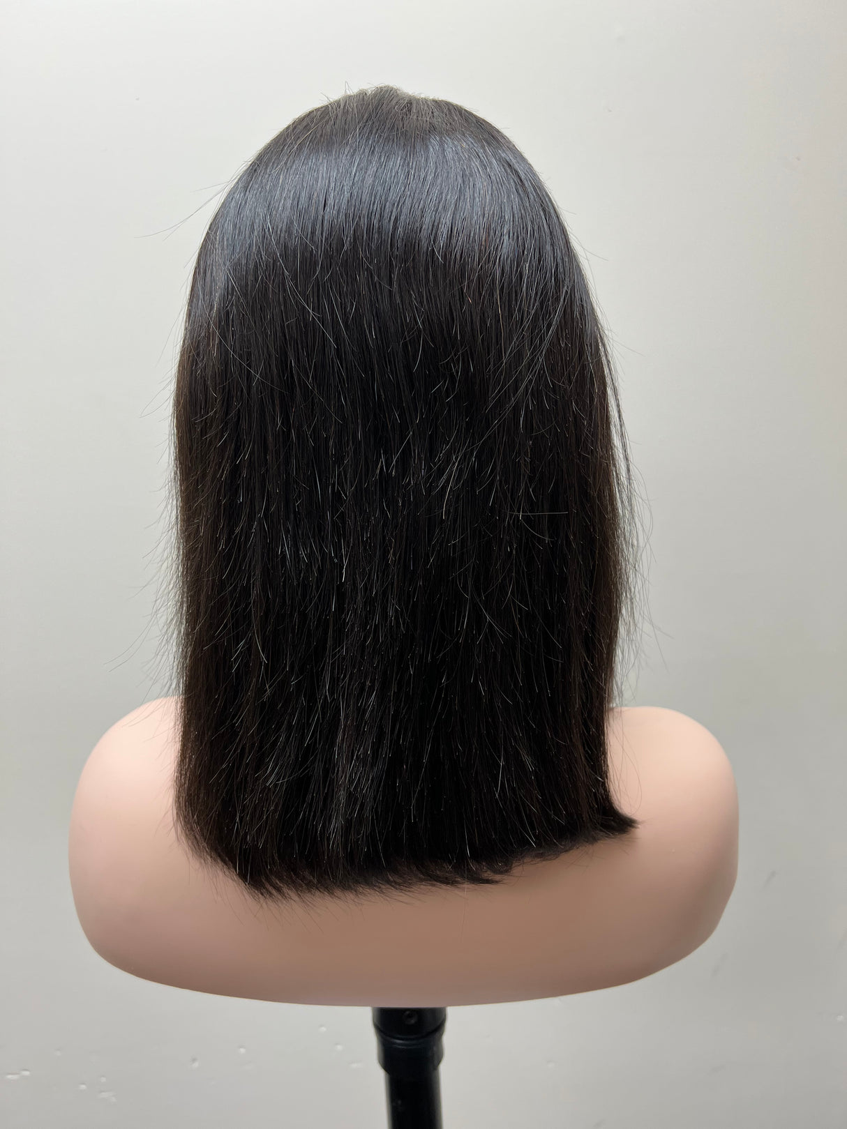 Lace front (Swiss) lace wig,  straight hair 10 inches natural black GLUELESS