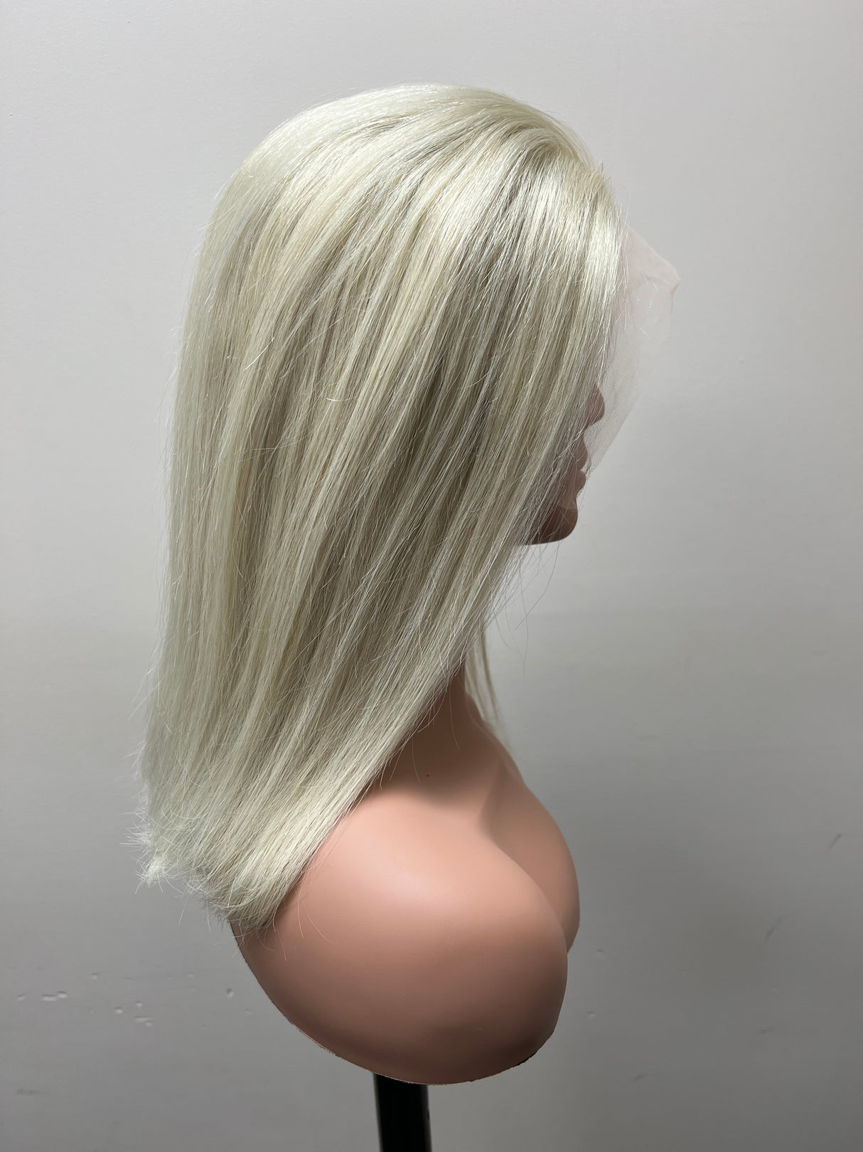 Lace Front (Swiss) Lace Bob Wig Straight 14 Inches Medium Head Size GLUE LESS