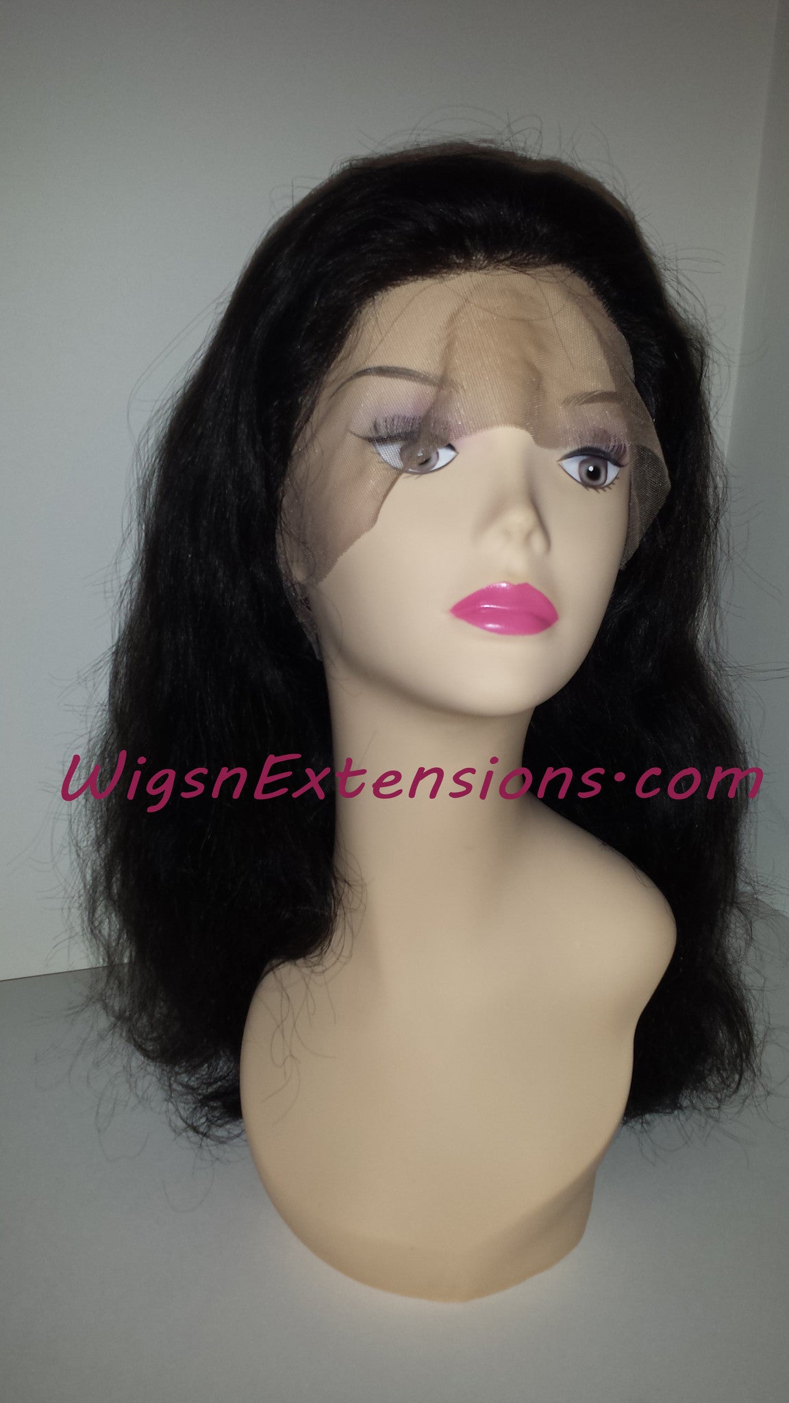 Lace Front (Swiss) Lace Wig BodyWave Natural Black  (1B ) GLUELESS