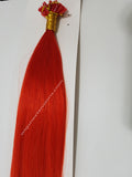 Nail/U Tip Hair Extensions Colour Red High Grade 24 Inches