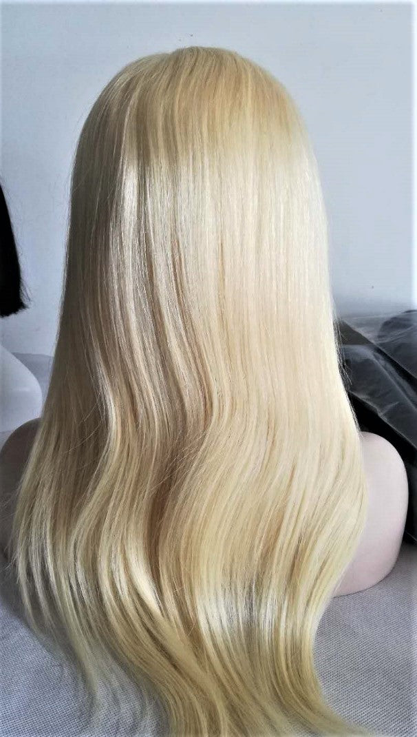 Lace Front (Swiss) Lace Wig Straight   18 Inches Medium Head Size GLUE LESS