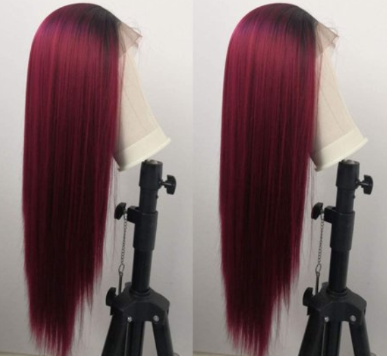 Lace Front-Lace Wig, 16 Inches Straight Hair Medium Head Size Glue Less
