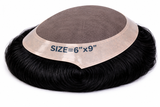 Toupees/Hairpiece, WNE-301B, Mono in Center with Poly Coating around. Size( 6"x9")