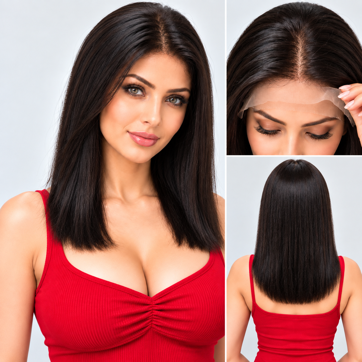 SENSATION – 12” Virgin Human Hair Swiss Lace Front Wig