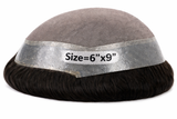 Toupees/Hairpiece, WNE501B, MONO, 100 % High Quality Remy Human Hair for Men Size(6"x9")