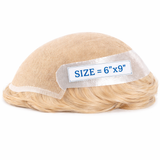 Toupees/Hairpiece, WNE-601B,French Lace, Poly Back, 100 % High Quality Remy Human Hair for Men. Base Size = 6"X9"