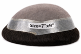 Toupees/Hairpiece, WNE501A, MONO, 100 % High Quality Remy Human Hair for Men Size(7"x9")