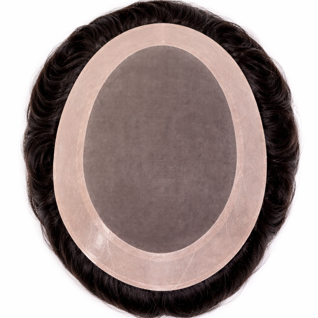 Toupees/Hairpiece, WNE-301C, Mono in Center with Poly Coating around. Size( 8"x10")