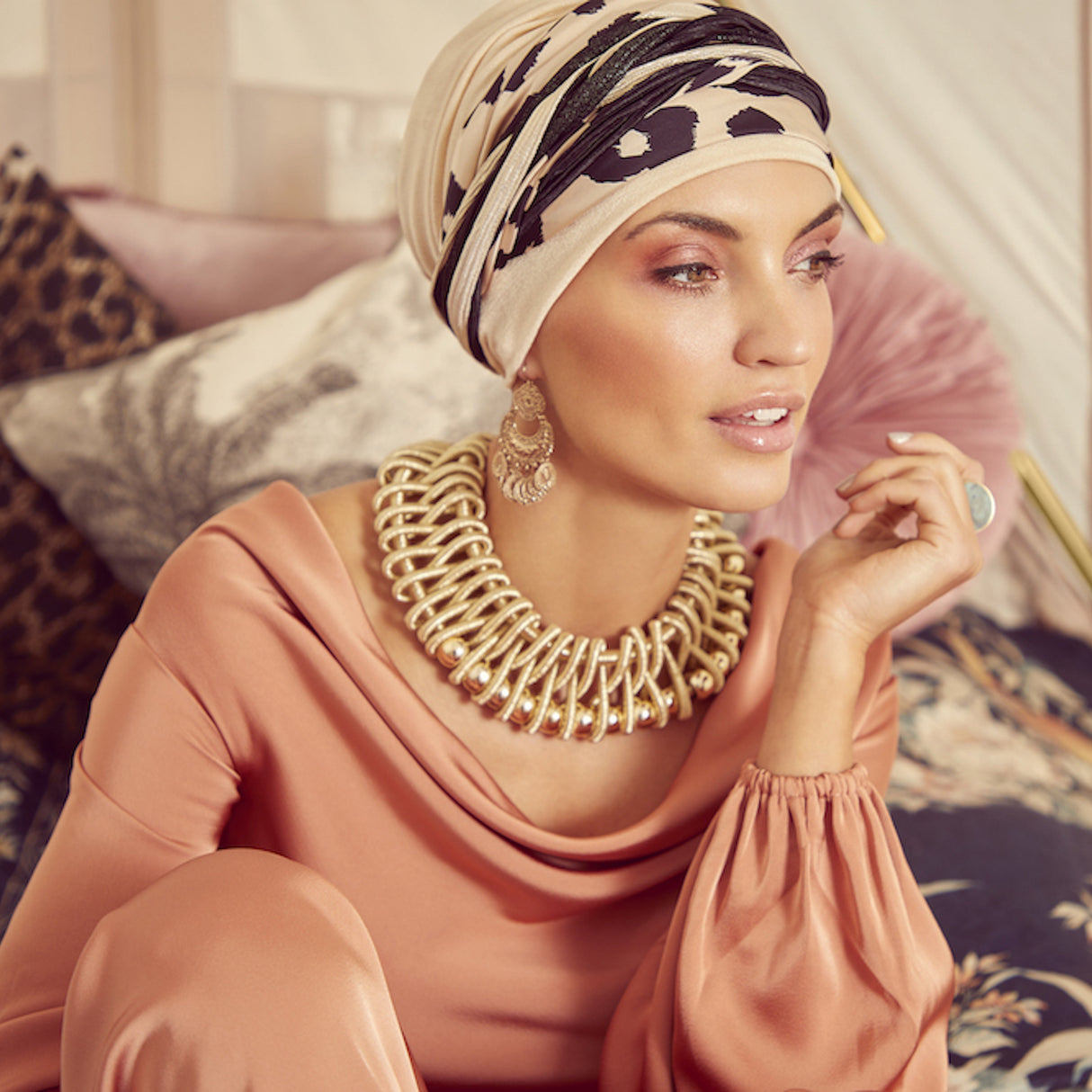 Scarlett Boho Printed Turban Set 3031